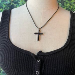 Cross Black/ Silver Necklace